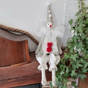 Clown, handmade doll,  circus doll, Vintage style,  gift,  Home decor,