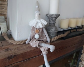 Klaun, Pierrot, lalka cyrkowa, cyrk, prezent, dekoracja domu, ręcznie robiony klaun