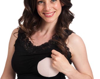 Breastfeeding Vest Top with Lace Nursingwear tank top