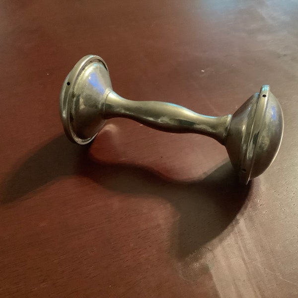 Antique Sterling Silver Baby Rattle. Barbell Shape