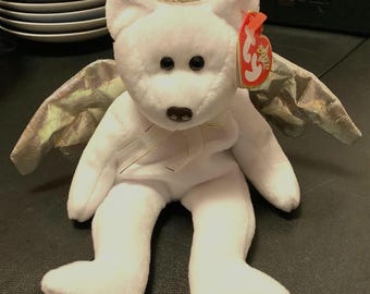 Halo II Angel Bear Beanie Baby - Ty Discontinued Collectible