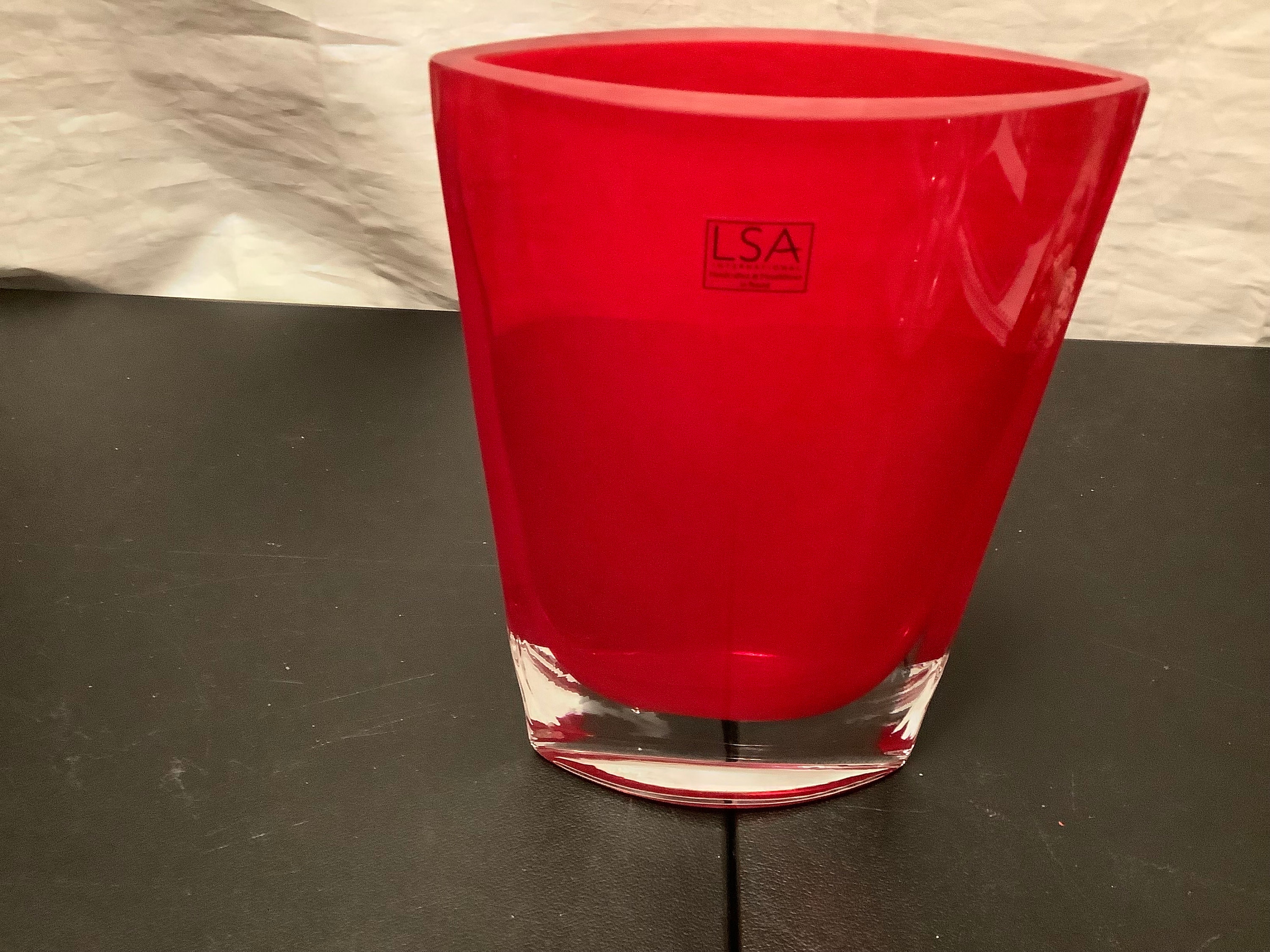 LSA international 花瓶　vase Cobalt Blue and Clear Modern LSA International Vase Ovoid