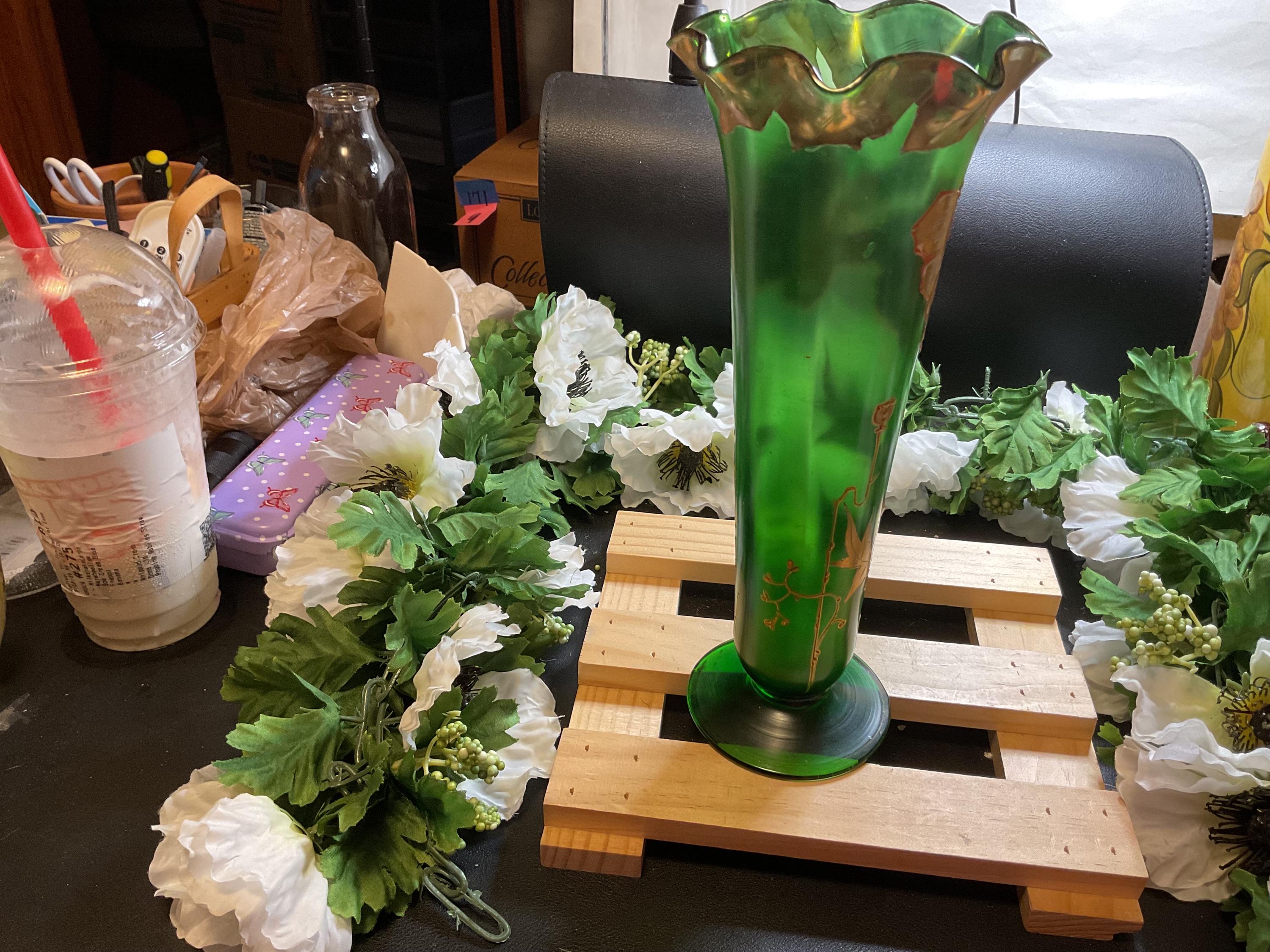 花瓶　グリーン　金粉 楽天市場】[中サイズ] VeroMan 花瓶 セラミック フラワーベース ダーク