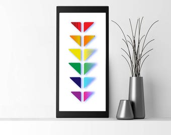 Rainbow Triangles, printable wall art, printable home décor, instant download, digital download