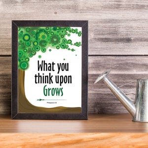 What you think upon grows, printable quote, printable wall art, printable home décor, instant download, digital download, motivational