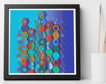 REEF 21, arte de pared abstracto e imprimible, decoración del hogar imprimible, descarga instantánea, descarga digital