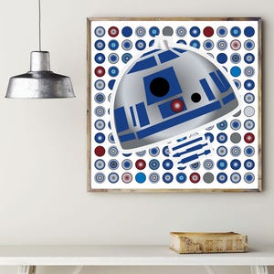 R2-D2 INSPIRED ARTWORK, printable wall art, printable home décor, instant download, digital download