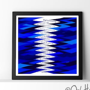 Natación nocturna, R.E.M. arte de pared inspirado, arte de pared imprimible, decoración del hogar imprimible, descarga digital