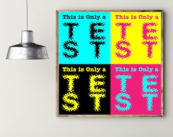 Esto es solo una prueba, arte de pared colorido e imprimible, decoración del hogar imprimible, descarga instantánea, descarga digital, motivacional.