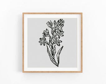 Wzór krzyżykowy „Łąka” w nowoczesnym stylu, schemat ściegu „monochromatyczna trawa”. Pobierz plik PDF natychmiast.