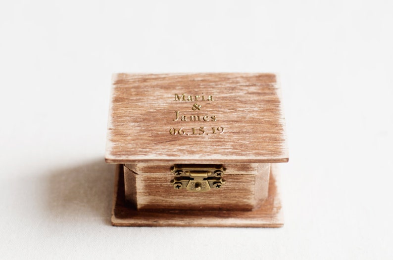 Personalized Rustic Ring Box Wooden Wedding Box Wedding Ring Box For Ceremony Ring Bearer Box Custom Ring Box, Handmade Ring Holder