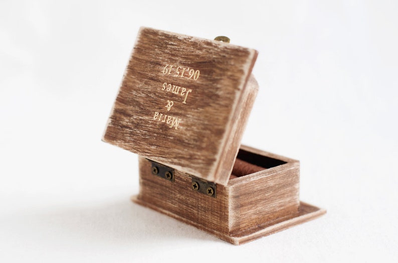 Personalized Rustic Ring Box Wooden Wedding Box Wedding Ring Box For Ceremony Ring Bearer Box Custom Ring Box, Handmade Ring Holder