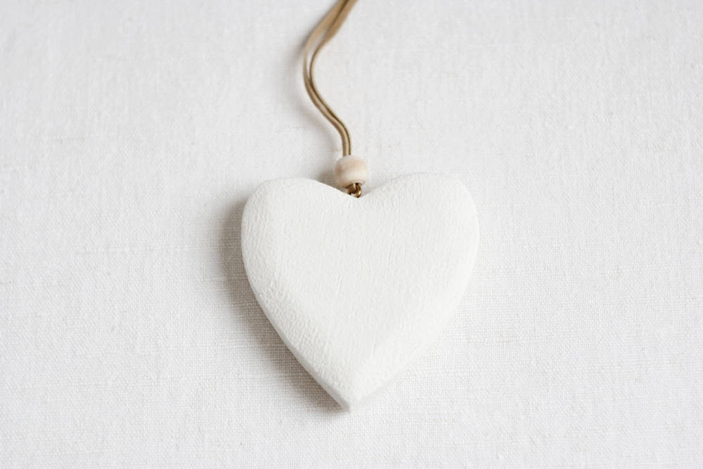 Wood Heart Ornaments Set of 4 Wooden Heart Ornament Etsy