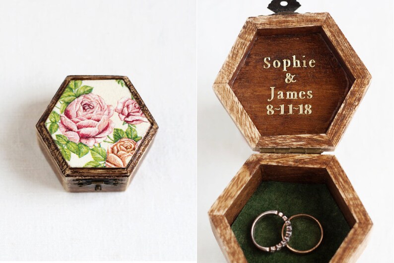 Geometric Ring Bearer Customized Ring Holder Boho Ring Box Wedding Ring Box Rustic Ring Box Personalized Rustic Ring Box Wooden Box