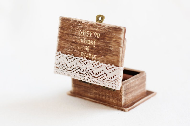 Wedding Ring Box For Ceremony Personalized Rustic Image 0