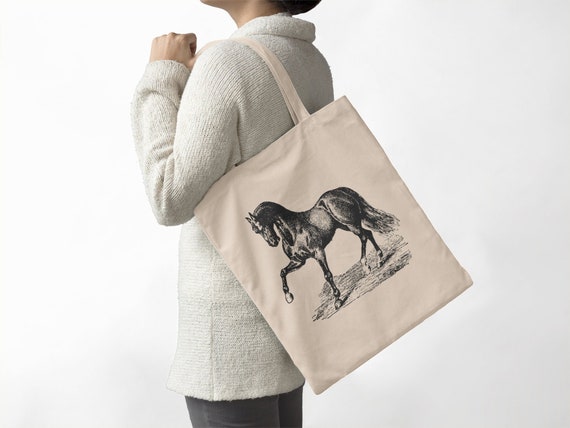 Market Bag and Beach Bag Needs Horse Painting Tote Bag With Pocket \u2013 Horse Art Tote Bag With Quote Is Perfect for Your Shopping Bag