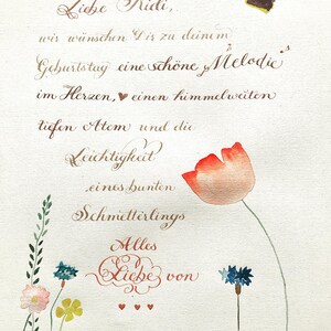 Carta de cumpleaños escrita a mano