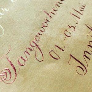 Handgeschriebener Gutschein auf hochwertigem Papier