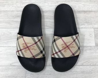 Burberry (reworked) Slides | Sliders | Flip Flop | Sandals | Beach Wear - Handmade (LIMITED)