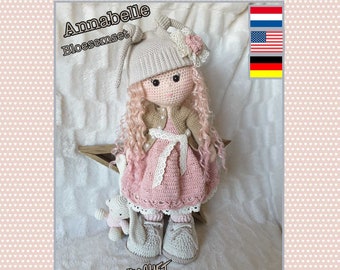 Bloesem set voor Annabelle inclusief pop , clothes set  including doll, kleidungsset mit puppe , Nederlands, English, Deutsch