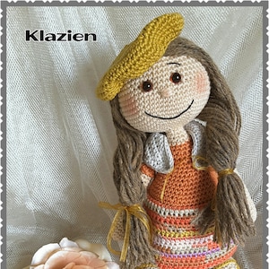 Amigurumi crochet pattern Klazien, crochet doll pattern, häckelanleitung, Nederlands, English, Deutsch