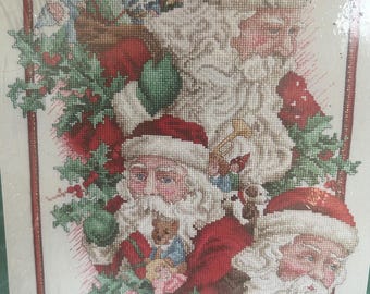 Three Faces of Santa Counted Cross Stitch Kit: Janlynn #125-261