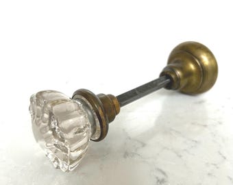 Antique Crystal & Brass Door Knobs | Vintage Glass Replacement Hardware | Mid-Century Modern Home Restoration