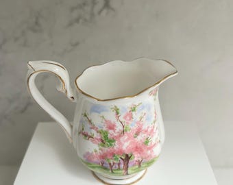 Royal Albert Creamer, Blossom Time Bone China, English Garden Decor