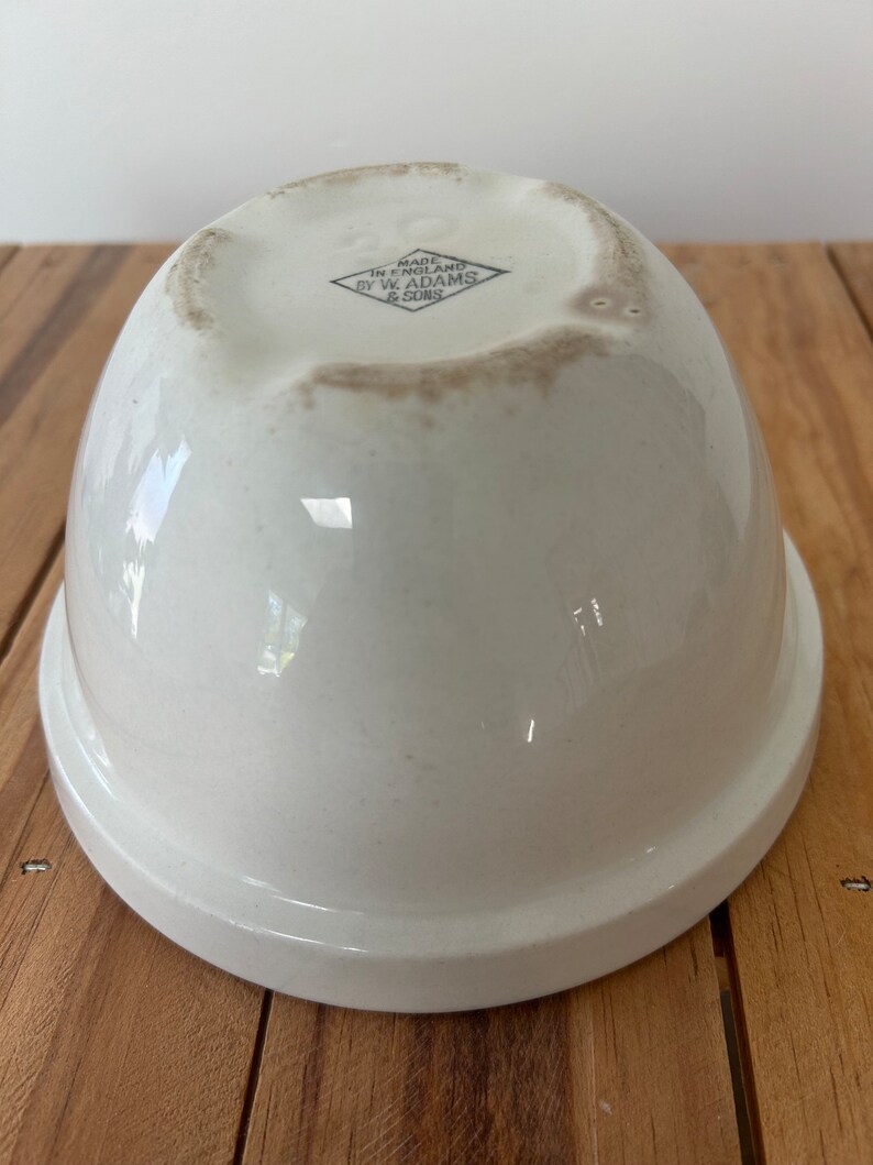 Vintage Ironstone Mixing Bowl Made in England by W. Adams and Sons ...