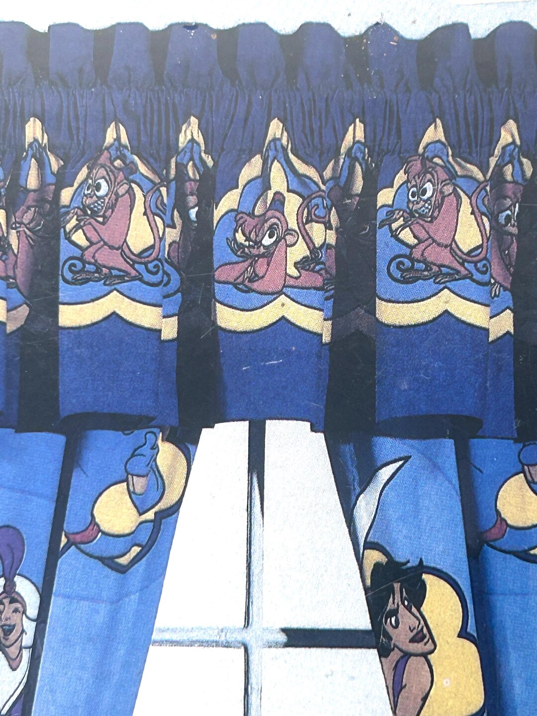 Vintage 1990s Disney Aladdin Curtain Valance, Nursery Room Decor Window ...