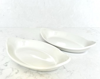 Steelite Au Gratin Dishes | White Oval Baking Dish Set, Made in England