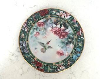 Lena Liu Hummingbird Plate, Bradford Exchange Collectible