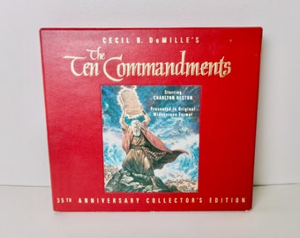 Vintage VHS The Ten Commandments 35th Anniversary Collector's Edition 1956 Film Dolby Surround Stereo Cecile B DeMille Vintage Classic Movie