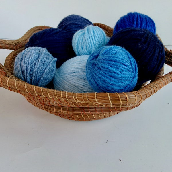 Vintage Yarn GRAB BAG Destash Lot of Calming Blue Colored Yarns - perfect for your crochet, knitting, weaving  and craft projects 250 gram