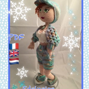 Tutoriel PDF amigurumi crochet, Poupée La Parisienne image 1