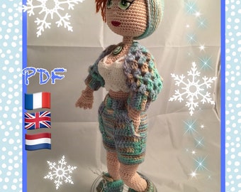 Amigurumi crochet PDF tutorial, muñeca la Parisienne