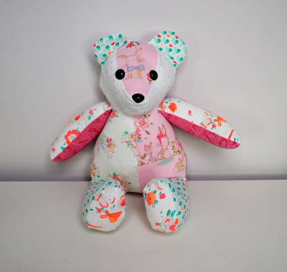 teddy bear made from baby clothes
