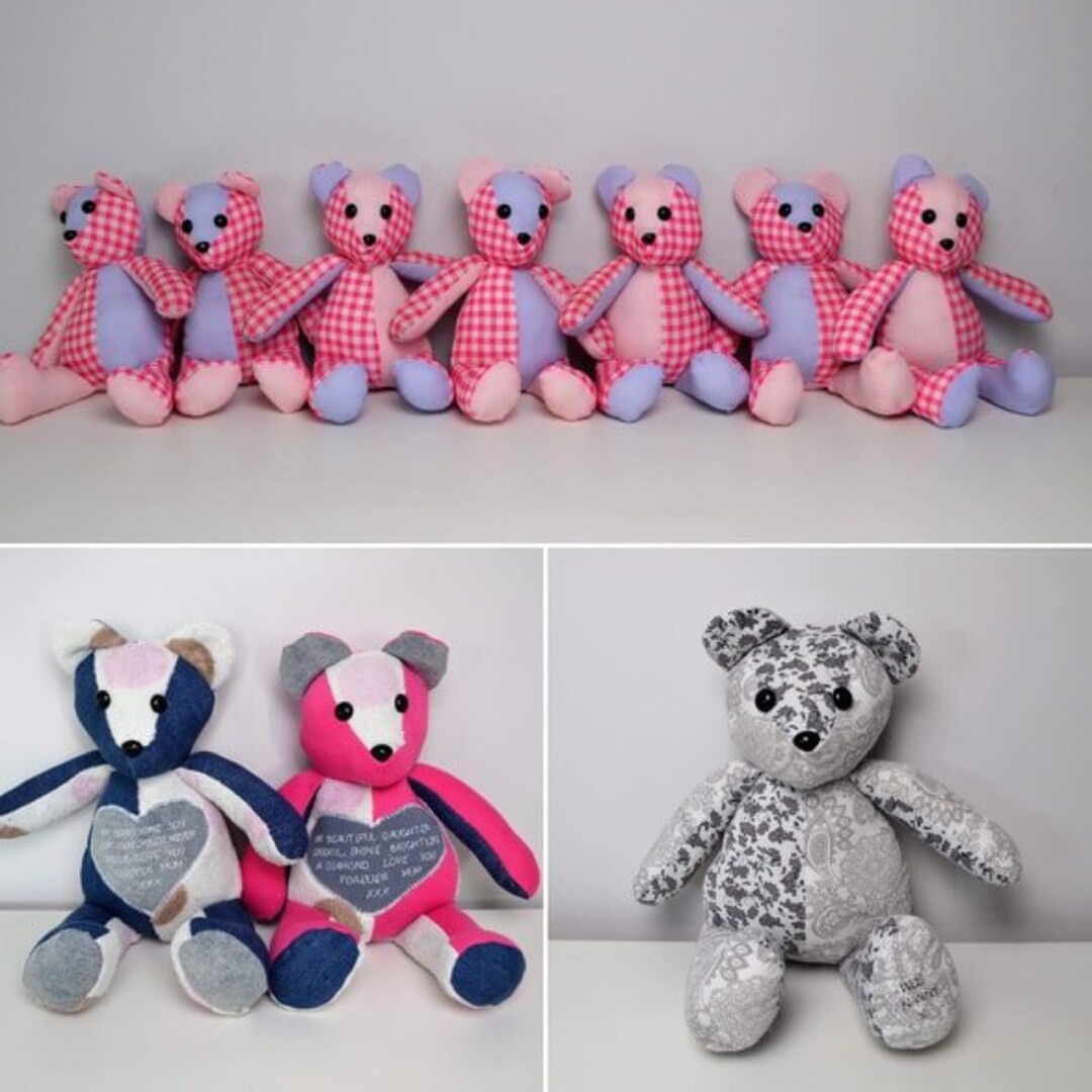 Personalised Keepsake Memory Bear Made With Your Loved Ones Clothing