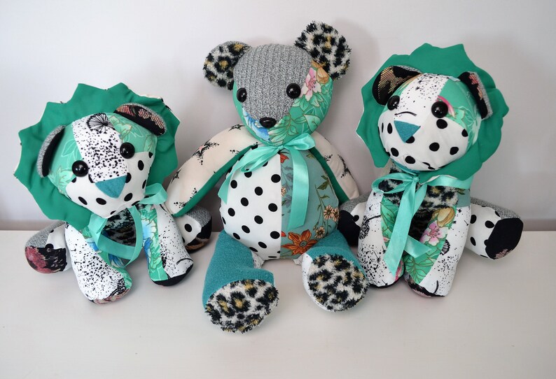 teddy bear made from baby clothes