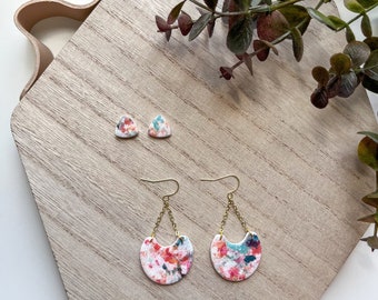 Bright Abstract Collection | Spring | Floral | Handmade Gifts | Hypoallergenic | Lightweight | Clay Earrings | Kalico Citten Designs