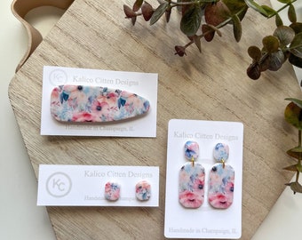 Spring Floral Collection | Spring | Floral | Handmade Gifts | Hypoallergenic | Lightweight | Clay Earrings | Kalico Citten Designs