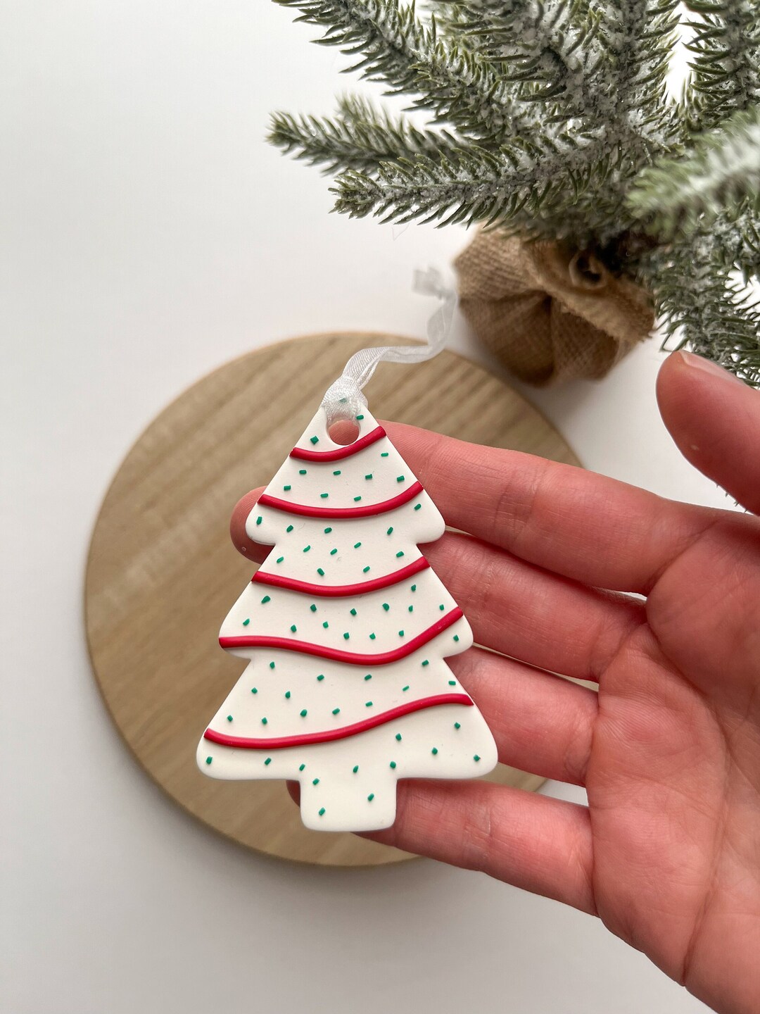 Christmas Tree Cake Ornament Christmas Handmade Gifts Etsy