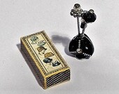 Dollhouse Art Deco style hat pin stand with box 1920s 1 12th miniature
