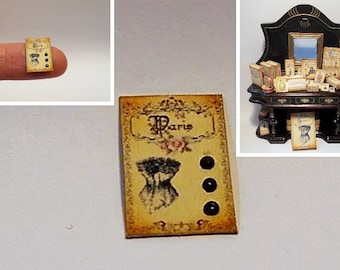 Dollhouse Classic Corset Button Card vintage style 1:12 Miniature 1/12th