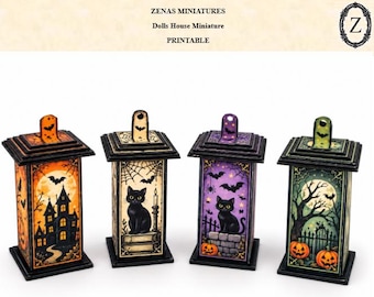 Dollhouse Halloween Lanterns Printable Kit Download