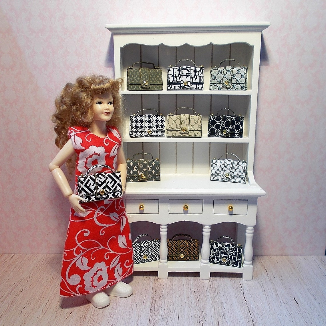 Dollhouse handbag/purse Designer style modern bag Miniature Etsy