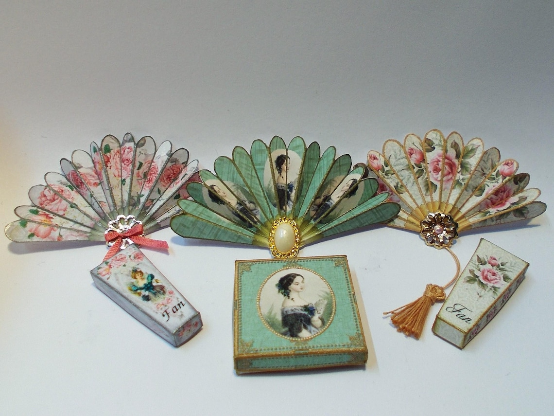 Make 3 Fans With Boxes Dollhouse Download/pdf Nstant Digital Miniature ...