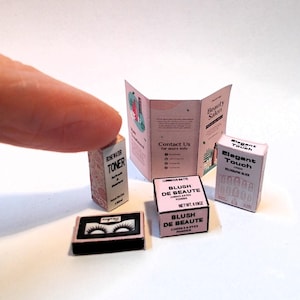 Ensemble de cosmétiques pour maison de poupée, 5 pièces, miniature 1/12e