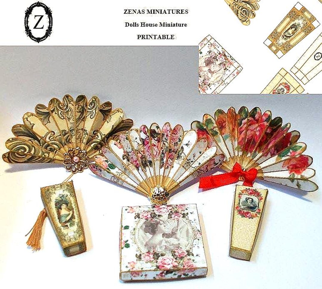 Make 3 Fans With Boxes Dollhouse Download/pdf Nstant Digital Miniature ...