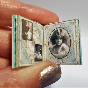 Dollhouse Victorian Girl/child/female photograph Album 1/12th miniature